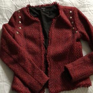 Red knit blazer